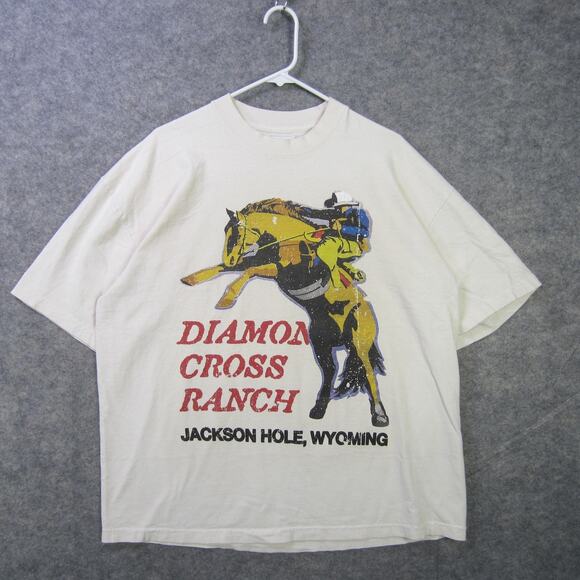 Diamond Cross Ranch Shirt Mens XL Jackson Hole Wyoming Western Cowboy Horse - Picture 1 of 8